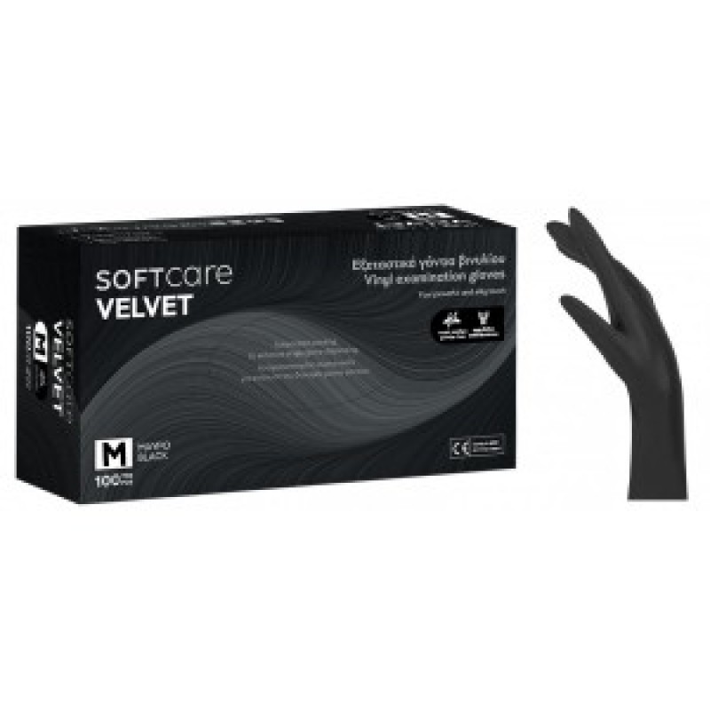 Γάντια Latex Soft Care NERO χωρίς πούδρα - μαύρα